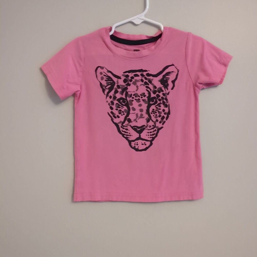 Tea Collection Pink Leopard Graphic Cotton Tee Tshirt - Toddler Girls Size 3